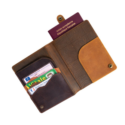 Protège passeport en cuir pour voyager