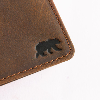 Leather passport cover for travel
