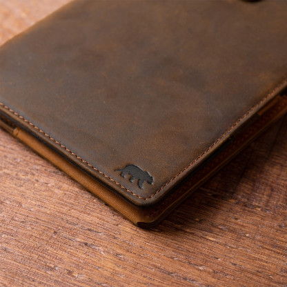 Leather passport cover for travel