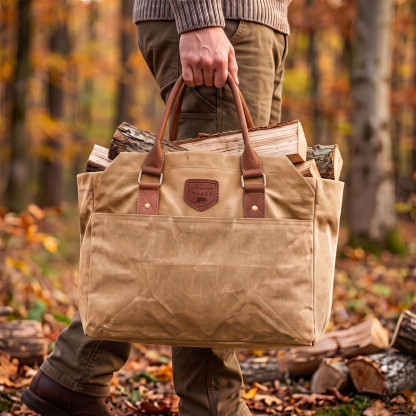 Sac à buches 2 en 1 CRAFTWOOD toile waxée| Alaskan MAKER