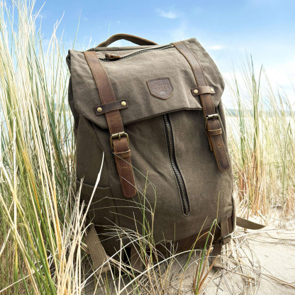 Sac à dos vintage en toile waxée imperméable UNIMAK | Alaskan MAKER