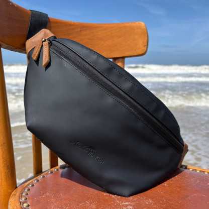 Sac Banane Tendance Imperméable Noir - Sacoche Ceinture Voyage, Sport, Course, Randonnée, Usage Quotidien