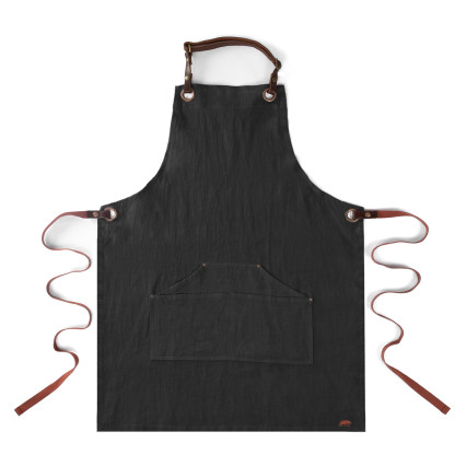 tablier cuisine noir lin