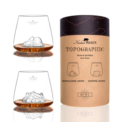 Set de 2 verres TOPOGRAPHIC : Grossglockner / Dachstein