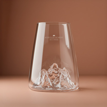 Tumbler glass Aiguille du Midi, iconic summit