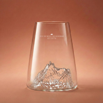 Design glass Pic du Midi de Bigorre TOPOGRAPHIC