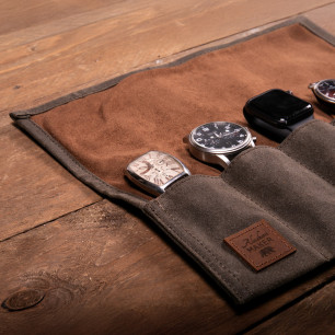 marmotte montre pour homme cuir & suédine WOODCHUCK | Alaskan MAKER