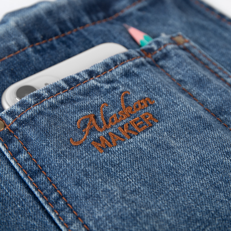 Tablier denim cuir