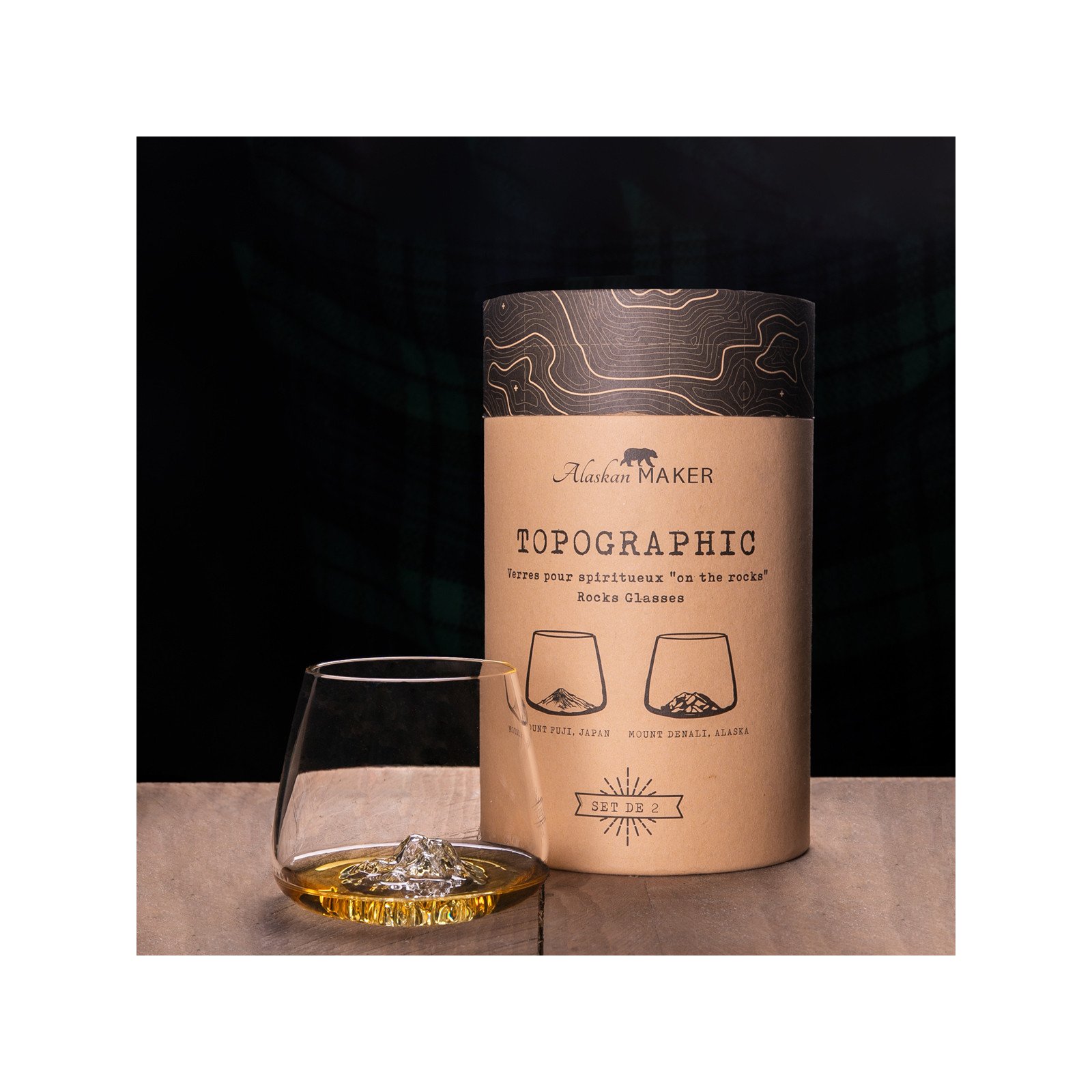 Set de 2 verres TOPOGRAPHIC