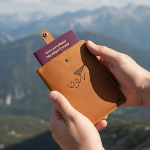 Protège passeport en cuir pour voyager