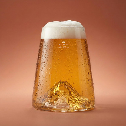 Mount Etna tumbler glass, volcanic relief