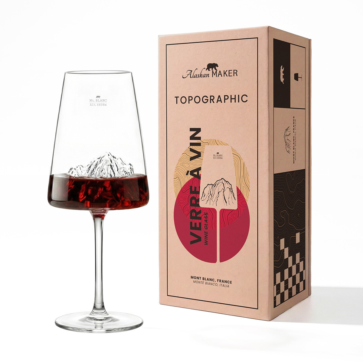 Coffret Solo verre à vin Mont Blanc TOPOGRAPHIC