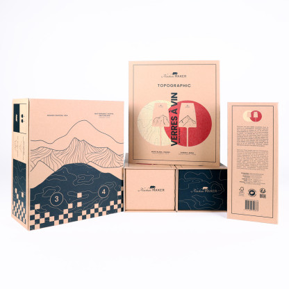 Tre Cime di Lavaredo & Tofane wine glass set TOPOGRAPHIC