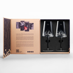 Coffret de 2 verres à vin : Tofane & Tre Cime di Lavaredo TOPOGRAPHIC