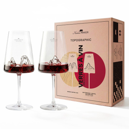 Grand Canyon & Matterhorn wine glass set TOPOGRAPHIC