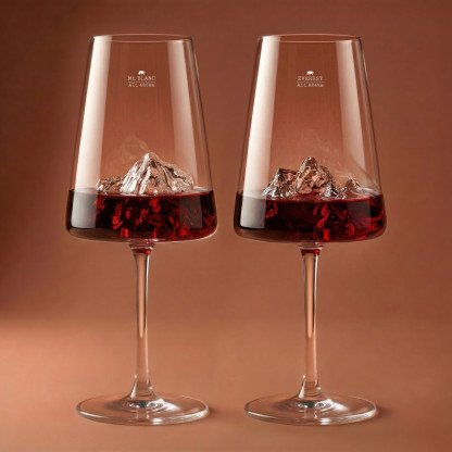 Mont Blanc & Everest wine glass set TOPOGRAPHIC
