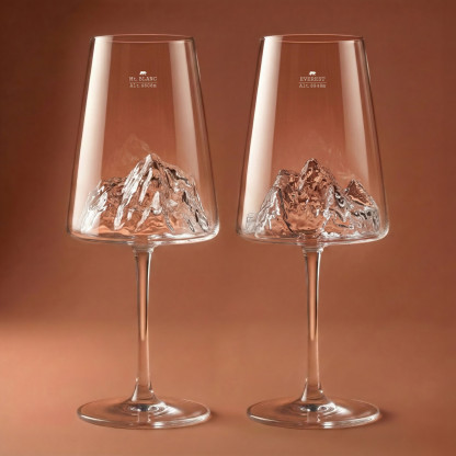 Coffret de verres à vin : Mont Blanc & Everest TOPOGRAPHIC