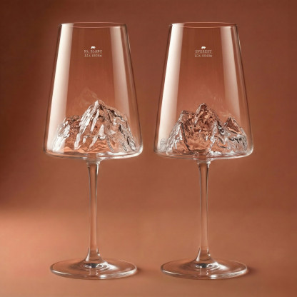 Coffret de 2 verres à vin - Mt Blanc & Everest TOPOGRAPHIC