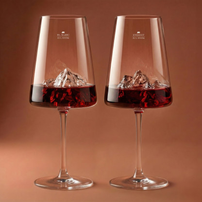 Coffret de 2 verres à vin - Mt Blanc & Everest TOPOGRAPHIC