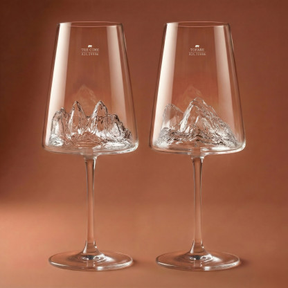 Set of 2 wine glasses - Tre Cime di Lavaredo & Tofane TOPOGRAPHIC
