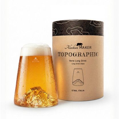 Verre tumbler Mont Etna, relief volcanique