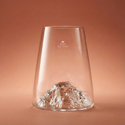 Verre tumbler Mont Etna, relief volcanique