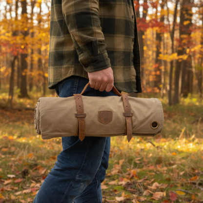 Couverture pique nique en toile waxée cuir EXPLORER| Alaskan MAKER