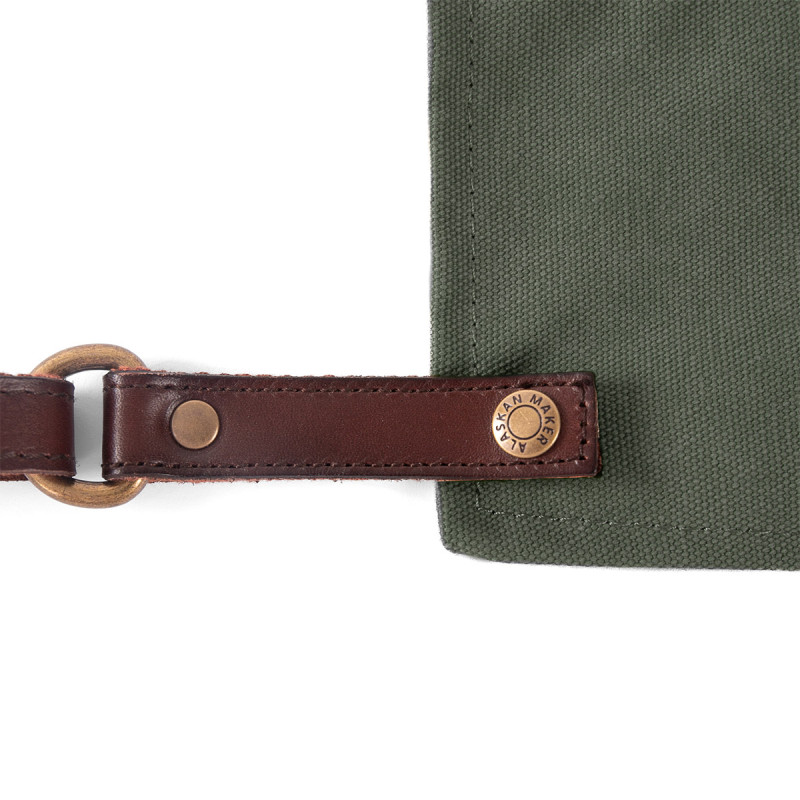 Tablier denim cuir