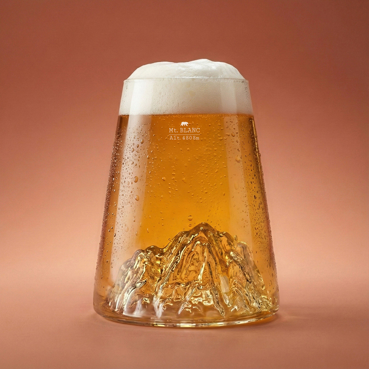 Verre design Topographic Mont Blanc