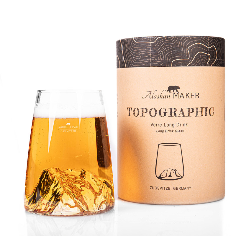 Verre design TOPOGRAPHIC : Mont Blanc