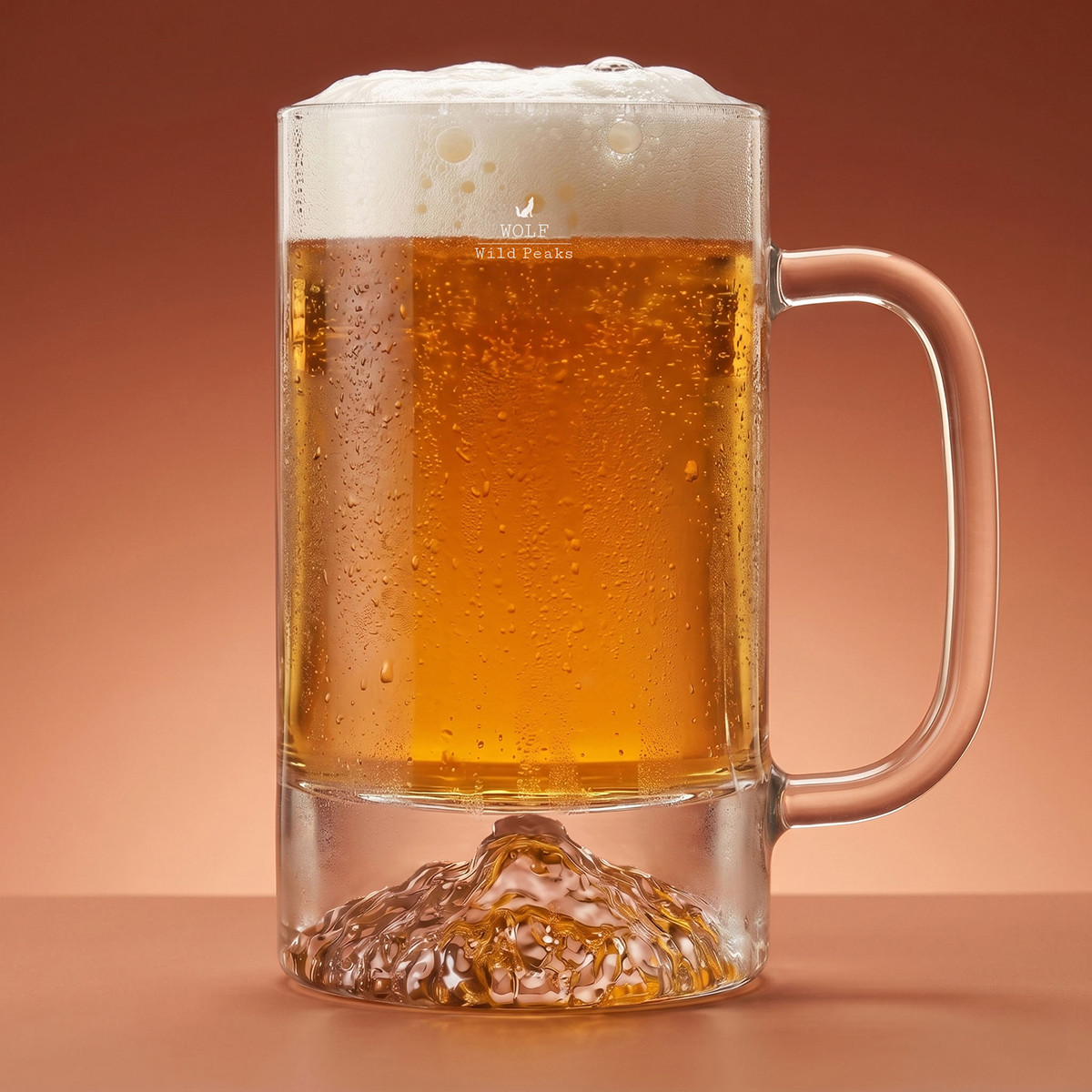 Chope remplie de bière, format généreux