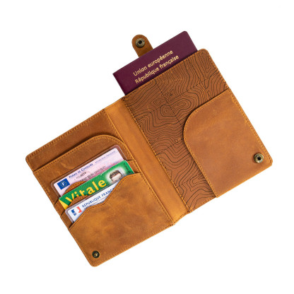 Protège passeport en cuir pour voyager