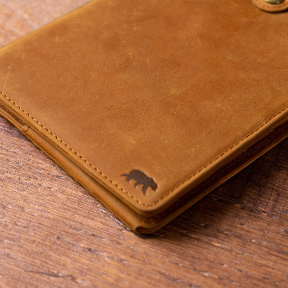 Leather passport cover for travel