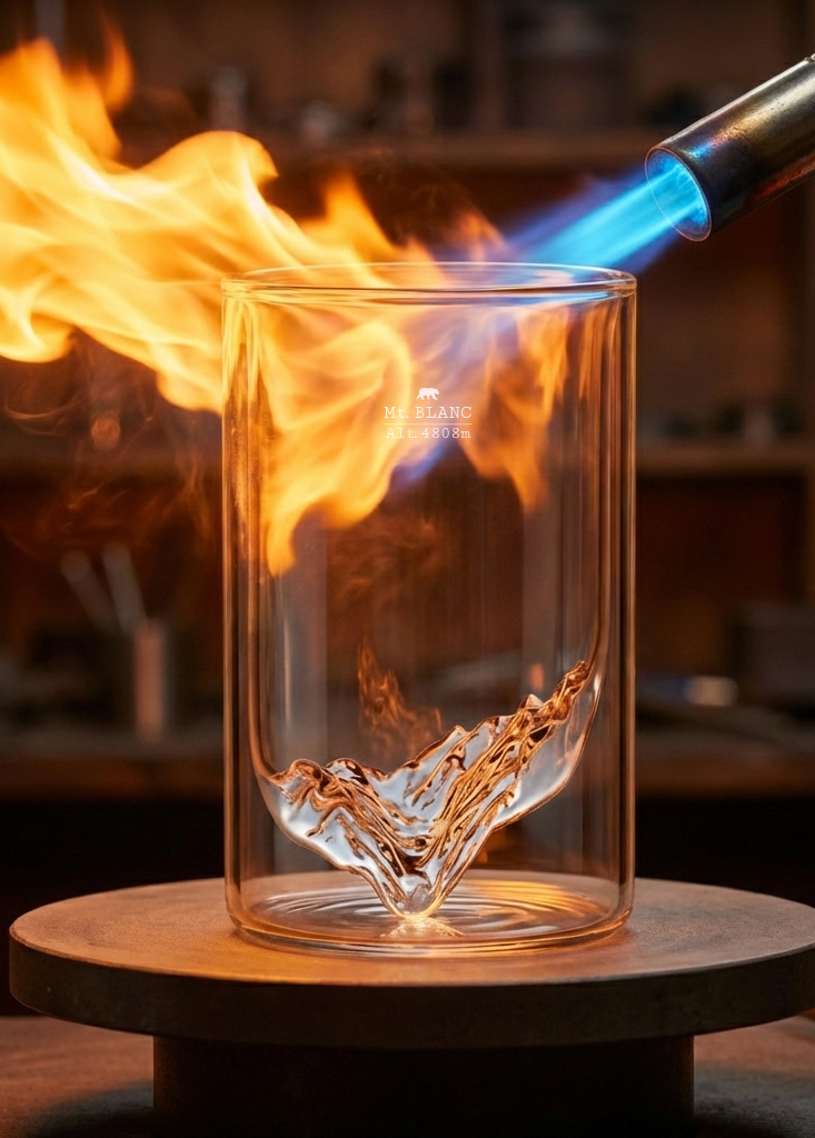 Fabrication verre double paroi — artisan verrier Alaskan Maker