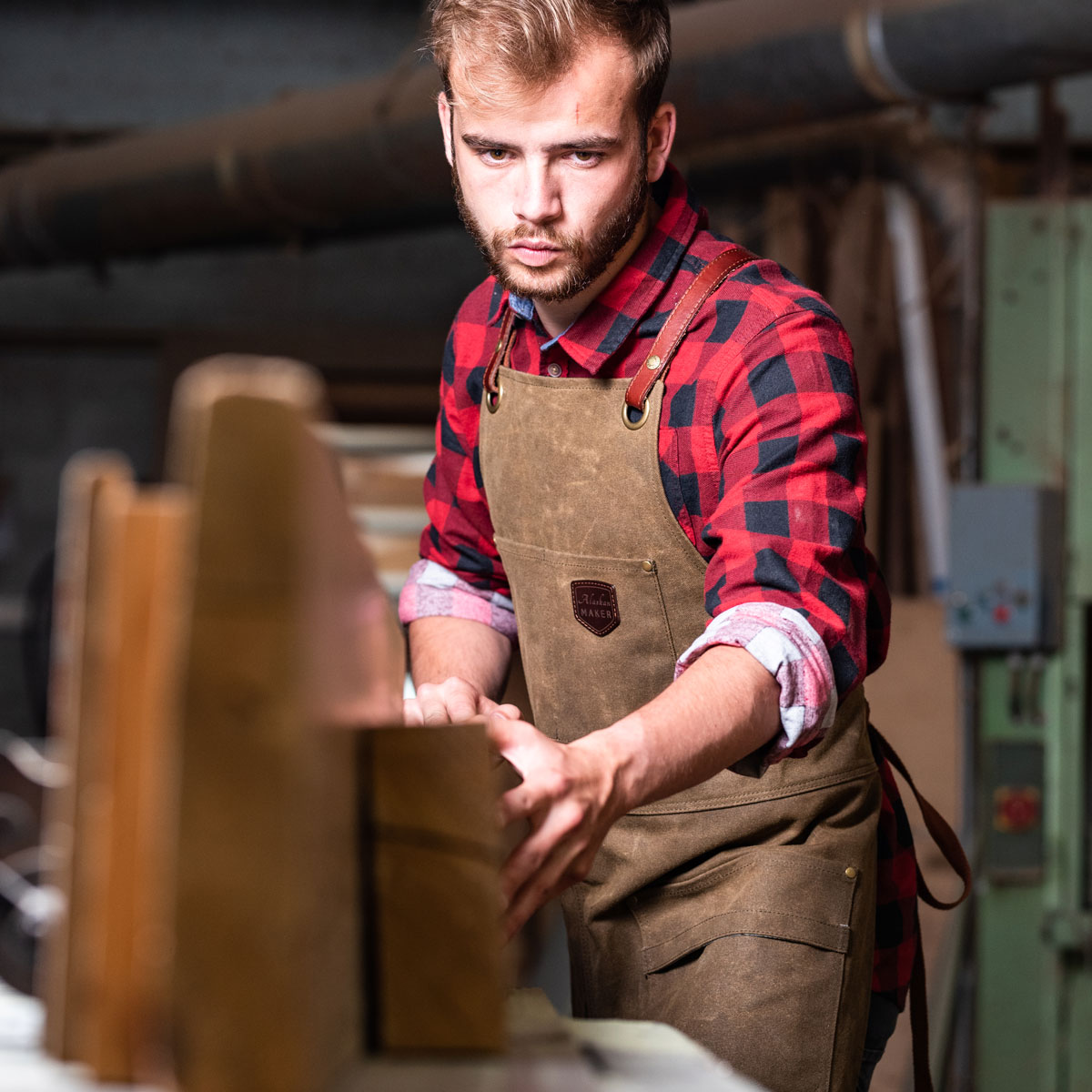 Tablier barbecue en toile waxée et cuir homme - Alaskan Maker